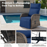 Premium 7-Piece Patio Conversation Set - 4 Swivel Recliners & 3 Side Tables with Dual-Adjust Chaise Lounges, NDS Series - Belord