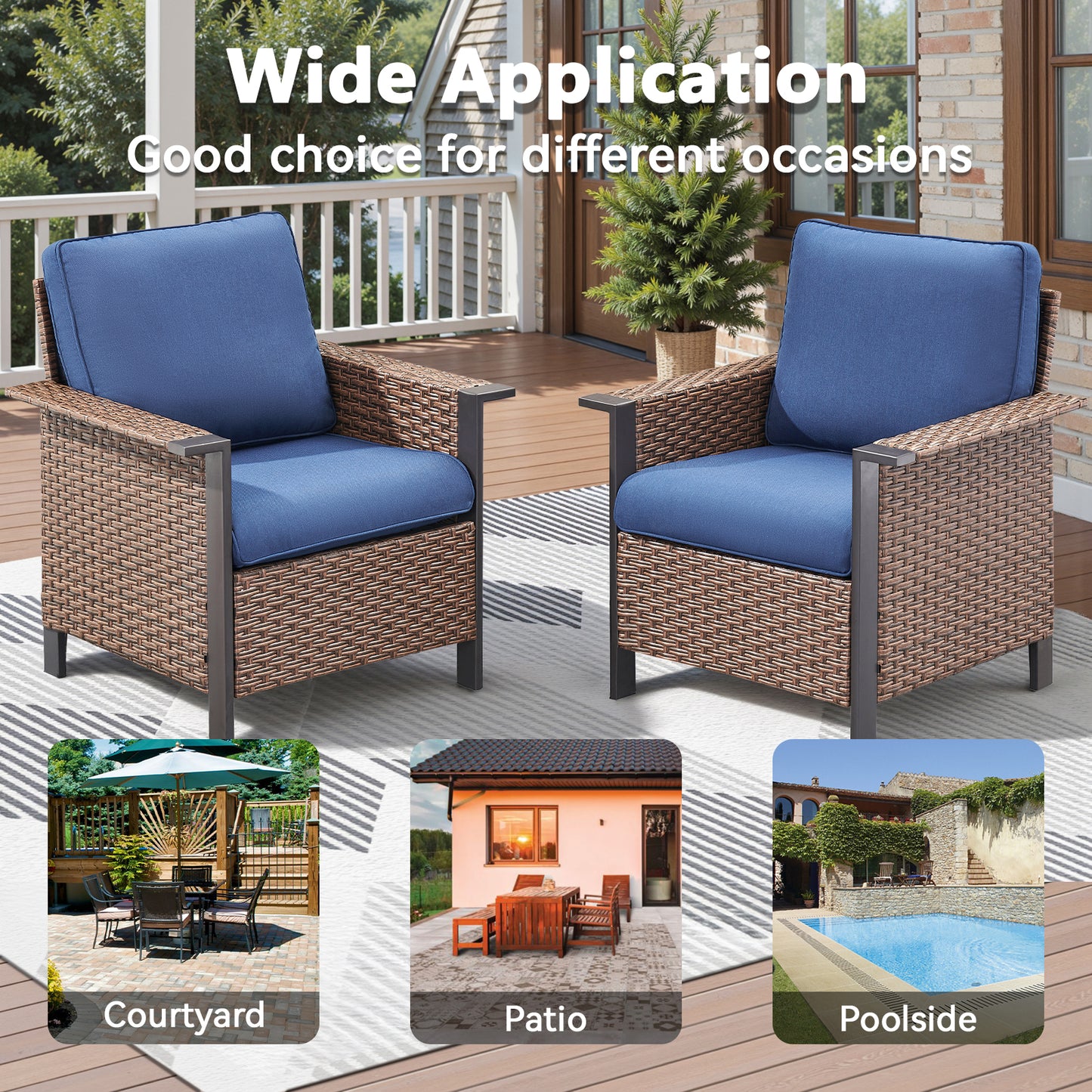 Patio Wicker Patio Chairs Set Of 2, WNG Series