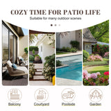 BBR Series 3-Piece Patio Set: 1 Sofa + 2 Ottomans - PE Wicker with Thick Cushions - Belord