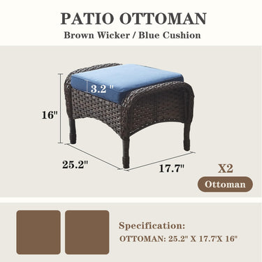 Outdoor Wicker Ottoman, NDS Series - Belord