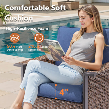 6-Piece All-Weather Wicker Patio Set with Swivel Chairs — Includes Rattan 3-Seater Sofa & Conversation Seating, WNG Series