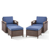 Premium 4-Piece Patio Conversation Set - Luxury Swivel Rocking Chairs with 2 Ottomans, All-Weather PE Wicker & Plush Cushions - BBR Series - Belord
