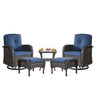 Swivel Glider Chairs Set with Side Table and Ottoman, NDS Series - Belord