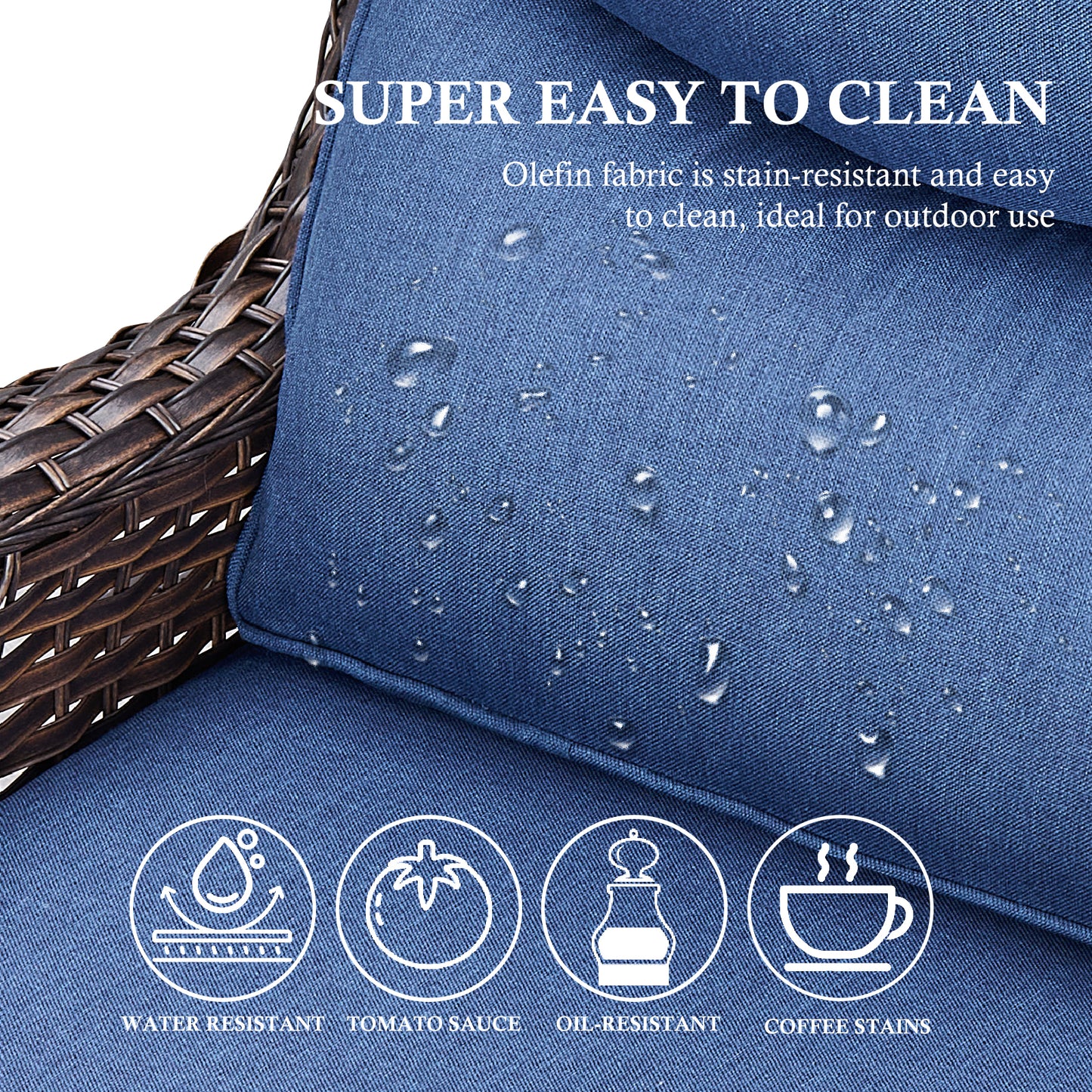 4PCS Outdoor Patio Fire Pit Set for Garden Parties, Rattan Sofa & Swivel Chairs with Rectangular Fire Table and Wind Glass, NT Series