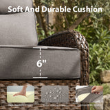 Premium 1-Piece Patio Sofa with Upgraded 6" Cushions – All-Weather Hand-Woven Wicker, High-Back Comfort for Garden & Front Porch, ND Series - Belord