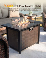 Ultimate 11-Piece Luxury Patio Furniture Set with Metal Fire Pit Table – Premium All-Weather Seating Collection, ND Series - Belord