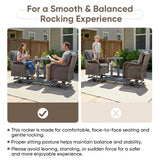 Belord 2-Person Outdoor Wicker Glider Loveseat with Integrated Side Table & Cushioned Seats, NTC Series - Belord