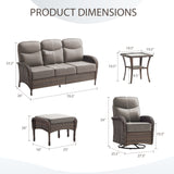 9-Piece Outdoor Conversation Set – Heavy-Duty Swivel Rockers, Waterproof Wicker for Large Deck Spaces, ND Series - Belord