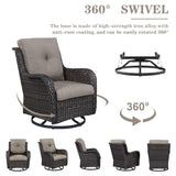Patio Conversation Set 6-Piece with Sofa, Swivel Glider Chairs, Coffee Table, and Ottoman, NTC Series - Belord