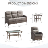 Grand 8-Piece Patio Furniture Set – Sofa & Swivel Rockers, 6" Cushions, Built for Garden Gatherings & Parties, ND Series - Belord