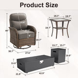 Upgraded 7-Piece Swivel Chair Patio Set with Split Fire Pit Table – Built for Social Summer Nights, ND Series - Belord