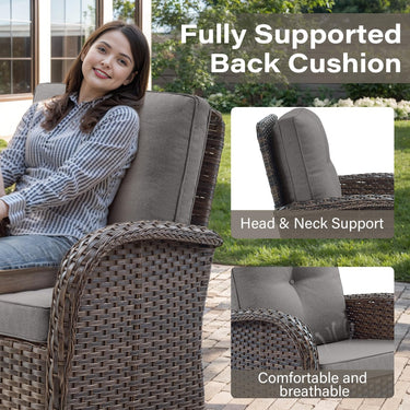 Save 50% - Swivel Glider Chairs Set with Side Table, NDS Series - Belord