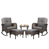 Rocking Chairs Set with Side Table and Ottoman, NDS Series - Belord