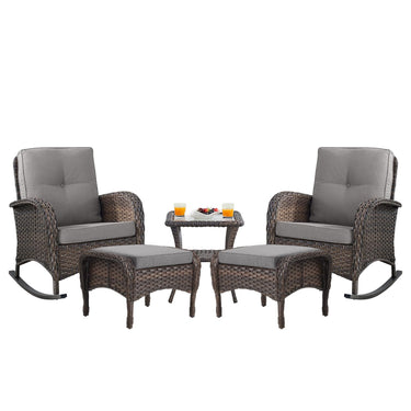Rocking Chairs Set with Side Table and Ottoman, NDS Series - Belord