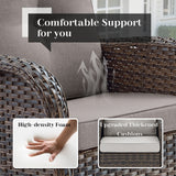 Patio Conversation Set 6-Piece with Glider Loveseat, Rocking Chairs, Side Table, and Ottoman, NDS Series - Belord