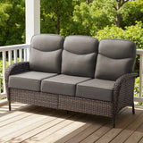 Premium 1-Piece Patio Sofa with Upgraded 6" Cushions – All-Weather Hand-Woven Wicker, High-Back Comfort for Garden & Front Porch, ND Series - Belord
