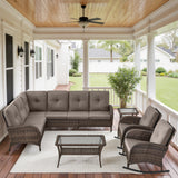 Large Sectional Set 10-Piece with Rocking Chairs, Coffee Table, and Side Table, NDS Series - Belord
