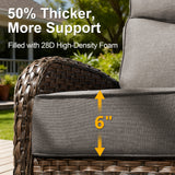 Luxury 10-Piece Patio Set – Sofa & Swivel Chairs with Ottomans, Hand-Woven All-Weather Wicker for Backyard Hosting, ND Series - Belord