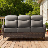 Premium 1-Piece Patio Sofa with Upgraded 6" Cushions – All-Weather Hand-Woven Wicker, High-Back Comfort for Garden & Front Porch, ND Series - Belord