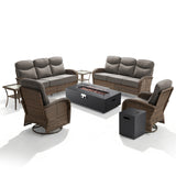 Elegant 7-Piece Patio Furniture Collection with Split Fire Pit Table – Designed for Outdoor Entertaining, ND Series - Belord