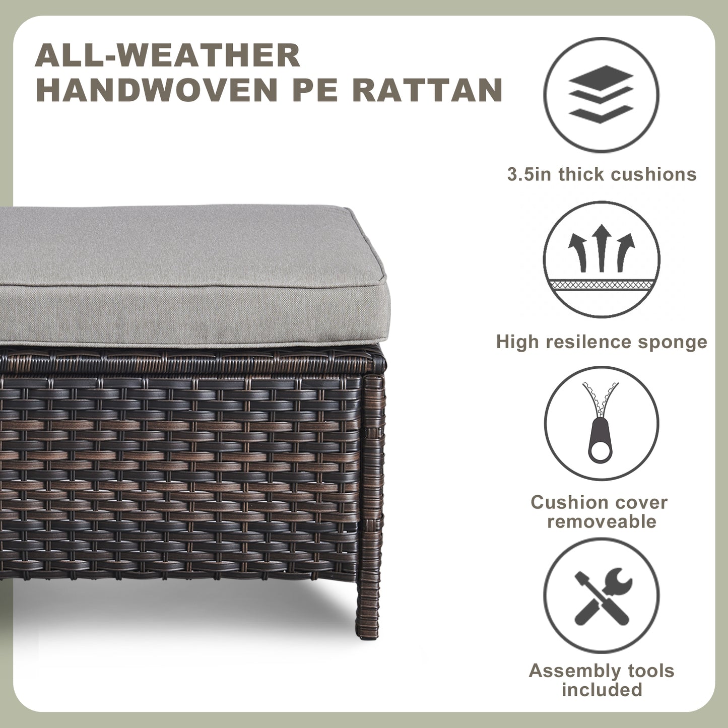 6-Piece Outdoor Rectangular Fire Pit Table Set with 33-Seat Sofa, Swivel Chairs & Footrests, NTC Series