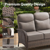 9-Piece Outdoor Conversation Set – Heavy-Duty Swivel Rockers, Waterproof Wicker for Large Deck Spaces, ND Series - Belord