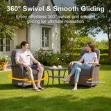 Luxury 10-Piece Patio Set – Sofa & Swivel Chairs with Ottomans, Hand-Woven All-Weather Wicker for Backyard Hosting, ND Series - Belord