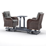 Belord 2-Person Outdoor Wicker Glider Loveseat with Integrated Side Table & Cushioned Seats, NTC Series - Belord