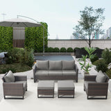 Patio Conversation Set 5-Piece with Sofa, Patio Chairs, and Ottoman, GRS Series - Belord
