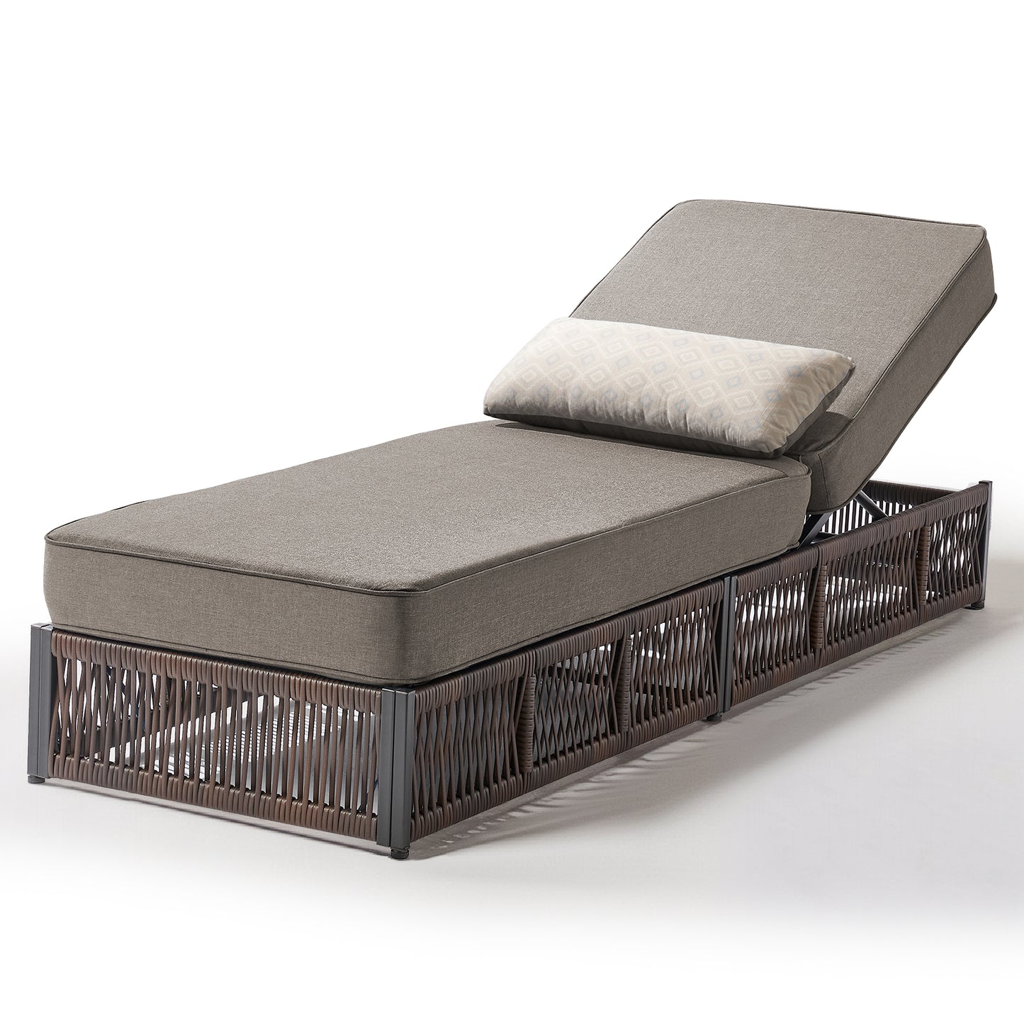 1-Piece Luxury Rattan Chaise Lounge | 6-Position Recline & 5-Inch Cushions, NTC Series