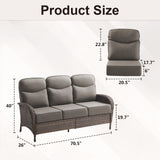 Premium 1-Piece Patio Sofa with Upgraded 6" Cushions – All-Weather Hand-Woven Wicker, High-Back Comfort for Garden & Front Porch, ND Series - Belord