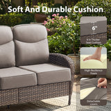 9-Piece Outdoor Conversation Set – Heavy-Duty Swivel Rockers, Waterproof Wicker for Large Deck Spaces, ND Series - Belord