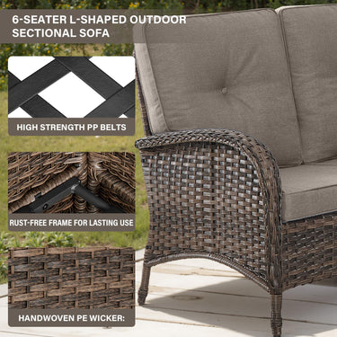 Large Sectional Set 10-Piece with Rocking Chairs, Coffee Table, and Side Table, NDS Series - Belord