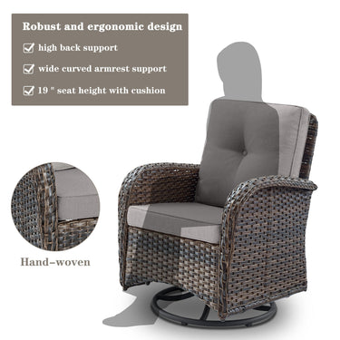 Save 50% - Swivel Glider Chairs Set with Side Table, NDS Series - Belord