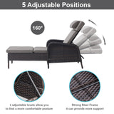 2-PC Outdoor Poolside 5-Position Adjustable Chaise Longue, NTC Series - Belord