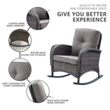 Wicker Rocking Chairs Set with Side Table, NDS Series - Belord