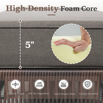 4-Piece Outdoor Lounge Set – 4 Adjustable 76.8" Chaise Lounges with 5-Inch Cushions, All-Weather Rattan, NTC Series