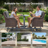 Belord 2-Person Outdoor Wicker Glider Loveseat with Integrated Side Table & Cushioned Seats, NTC Series - Belord
