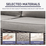Patio Conversation Set 5-Piece with Sofa, Swivel Glider Chairs, and Ottoman, GRS Series - Belord