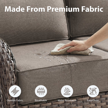 Grand 8-Piece Patio Furniture Set – Sofa & Swivel Rockers, 6" Cushions, Built for Garden Gatherings & Parties, ND Series - Belord