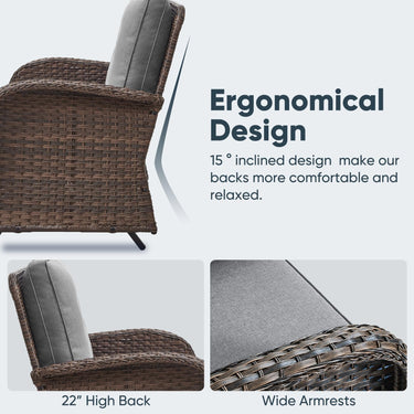 Outdoor Wicker Glider Loveseat, NDS Series - Belord