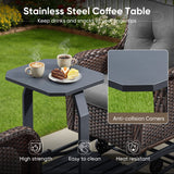Belord 2-Person Outdoor Wicker Glider Loveseat with Integrated Side Table & Cushioned Seats, NTC Series - Belord