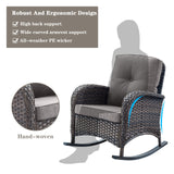 Wicker Rocking Chairs Set with Side Table, NDS Series - Belord