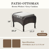 Outdoor Wicker Ottoman, NDS Series - Belord