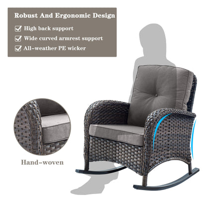 Save 60% - Wicker Rocking Chairs Set with Side Table, NDS Series