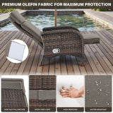 108°→155° Adjustable Chaise Lounge Set (2-Piece) - All-Weather PE Wicker & Steel Frame Reclining Outdoor Daybed | NDS Series - Belord