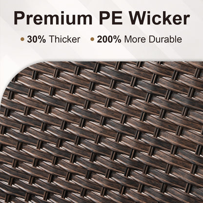 Premium 7-Piece Patio Swivel Chair Set with Square Wicker Fire Pit Table – Cozy Garden Lounge Style, ND Series - Belord