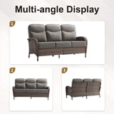 Luxury 10-Piece Patio Set – Sofa & Swivel Chairs with Ottomans, Hand-Woven All-Weather Wicker for Backyard Hosting, ND Series - Belord