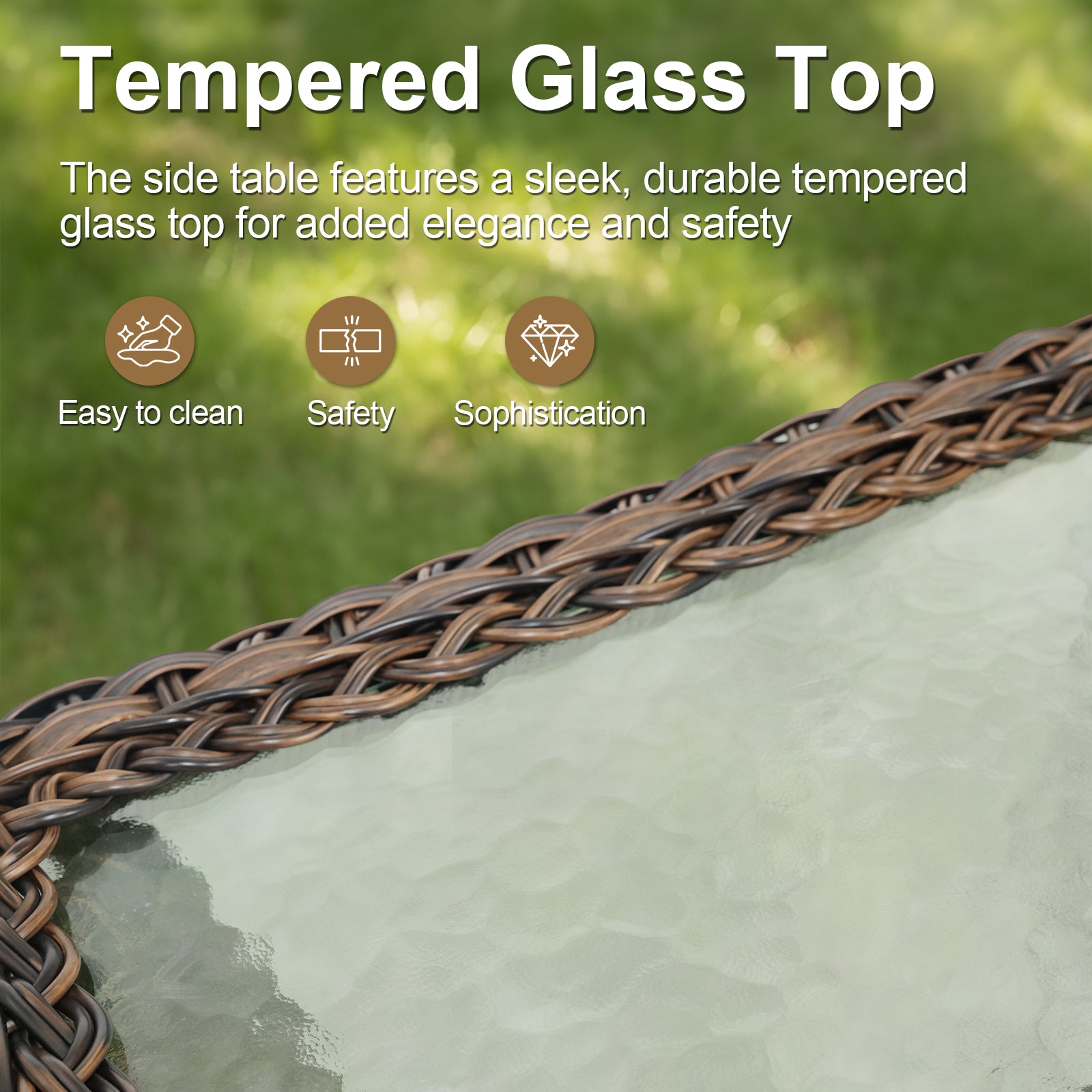 Luxury 5-Piece Rattan Patio Furniture Set with Wicker Fire Pit Table – 6" Cushions for Garden & Backyard Living, ND Series - Belord