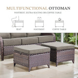 3-Piece All-Weather Wicker Sectional Sofa – 6" Ultra-Thick Cushions & Ottomans, NT Series - Belord